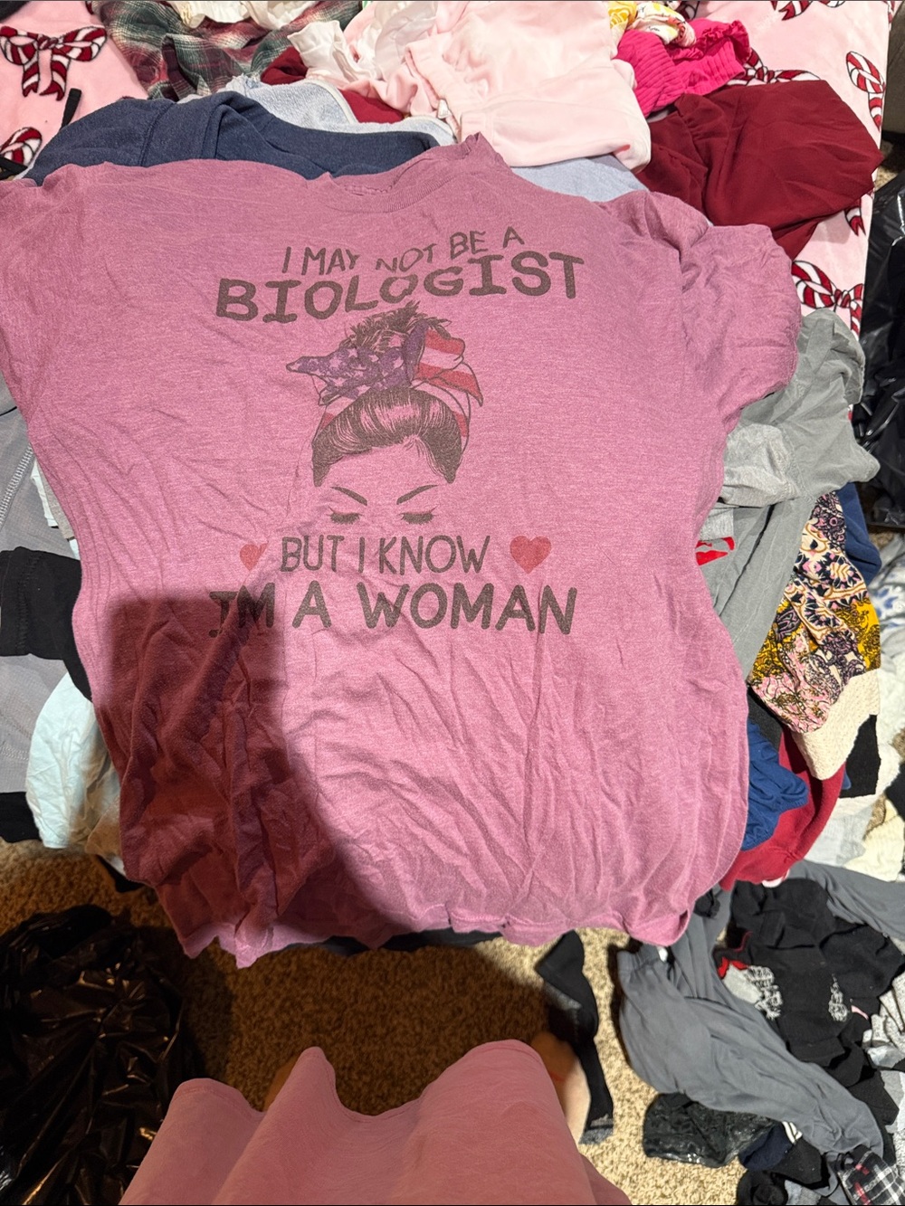 Women's Pink Graphic Crop Top - 'I May Not Be A Biologist'